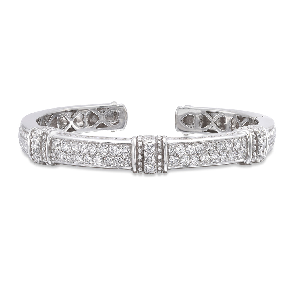 Judith Ripka Diamond and 18k White Gold Cuff Bracelet