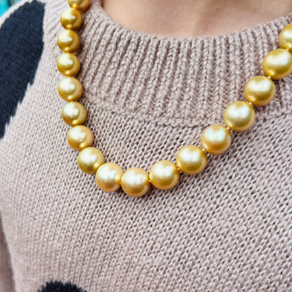 Golden South Sea Cultured Pearl & 14k Gold Necklace