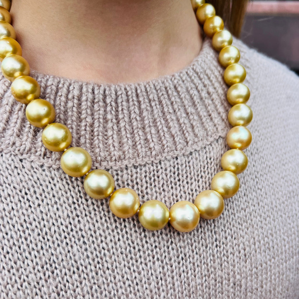 Golden South Sea Cultured Pearl & 14k Gold Necklace