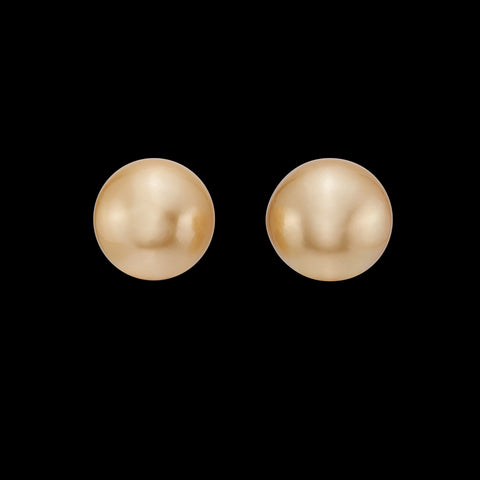 14k Gold and Golden South Sea Cultured Pearl Earrings