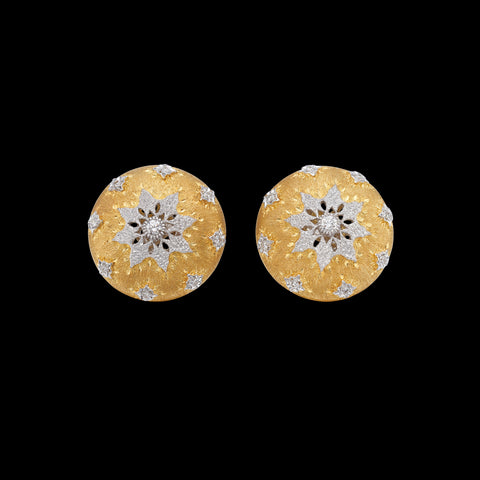 18k Two Tone and Diamond Earrings
