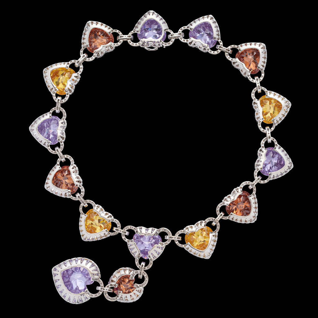 Andreoli 18k White Gold, Synthetic Stone and Diamond Necklace