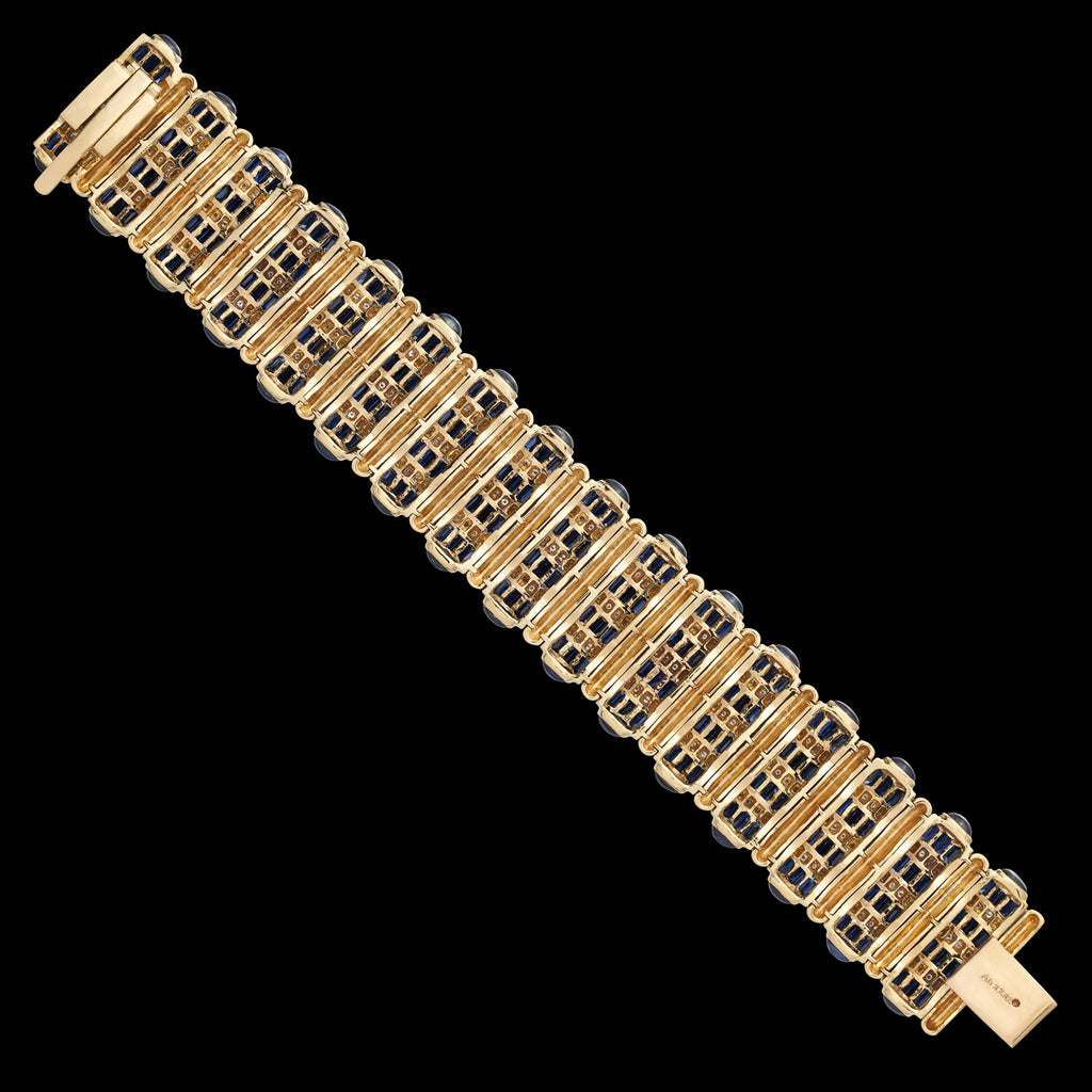 18k Yellow Gold, Sapphire & Diamond Bracelet
