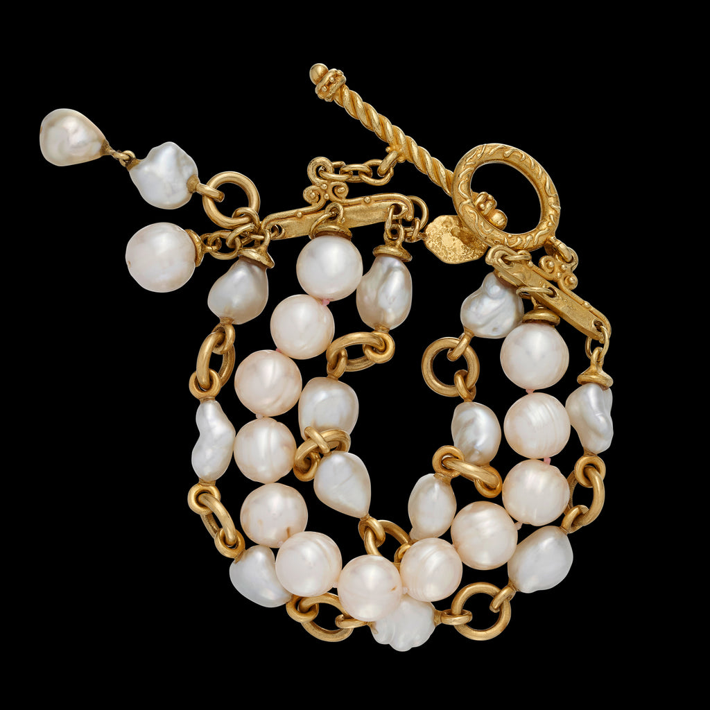 18k Yellow Gold & Pearl Bracelet