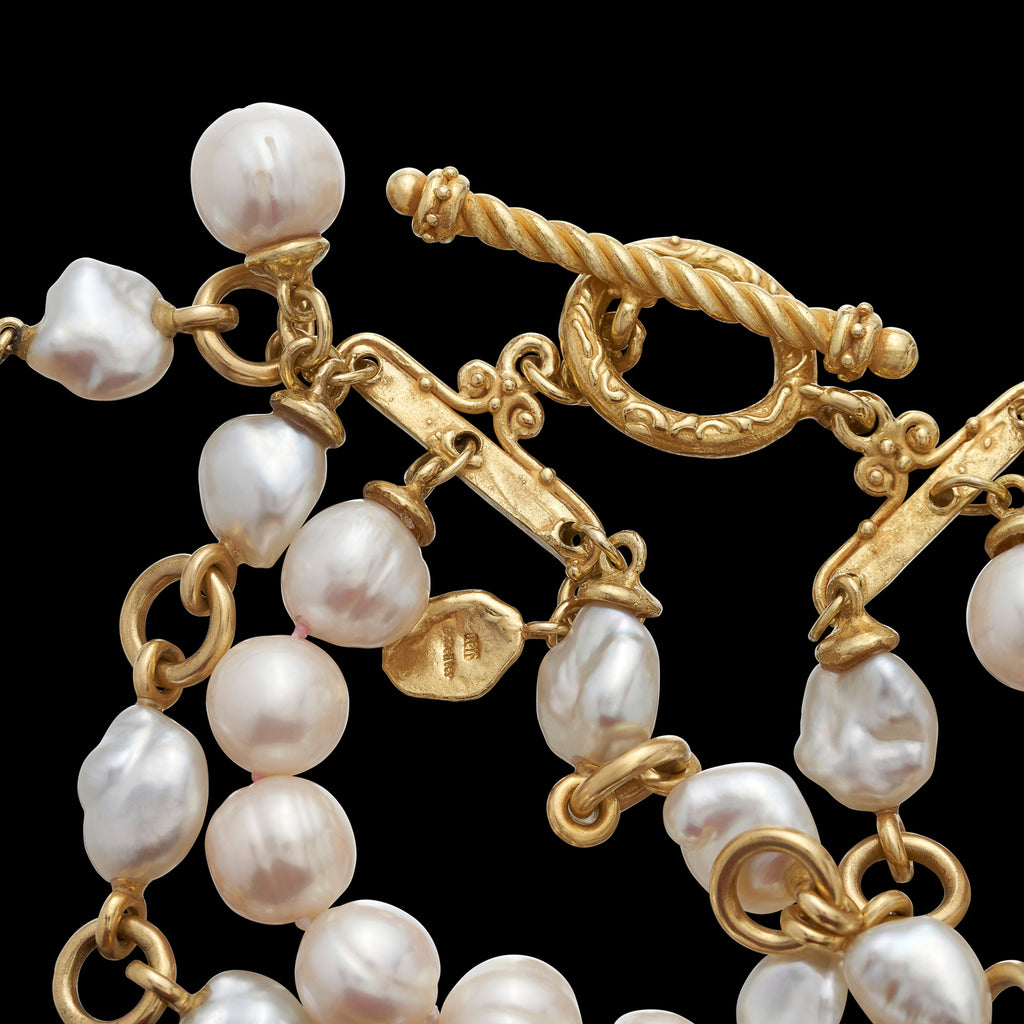 18k Yellow Gold & Pearl Bracelet