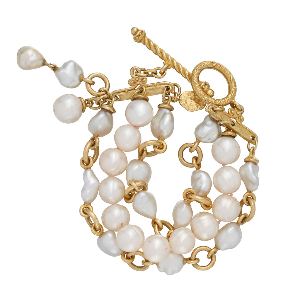 18k Yellow Gold & Pearl Bracelet