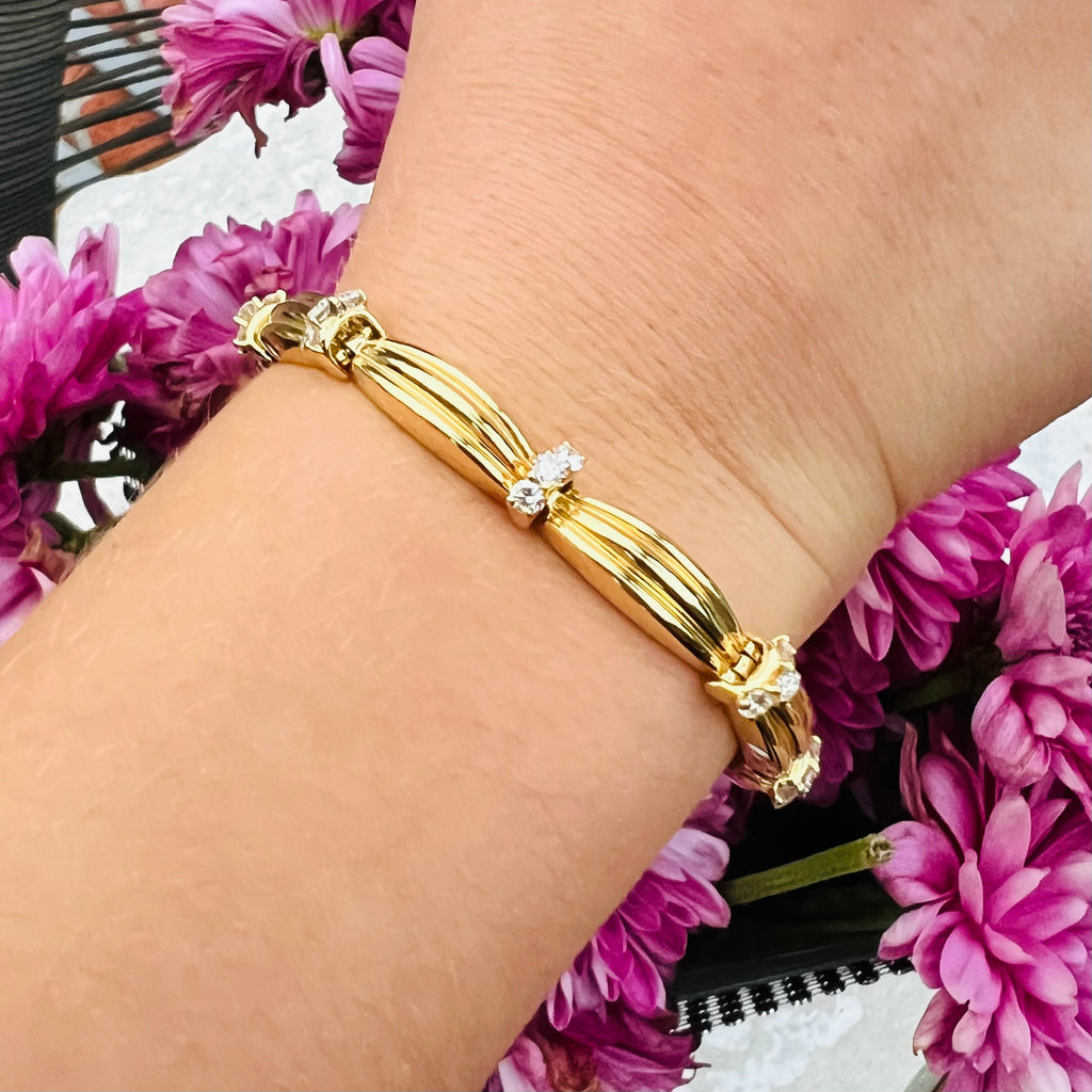 Tiffany & Co. 18k Gold Diamond Necklace & Bracelet Set