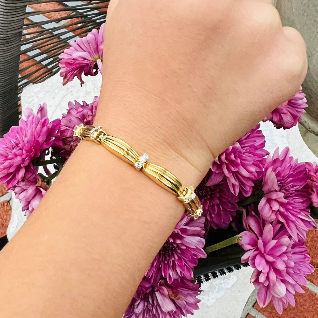 Tiffany & Co. 18k Gold Diamond Necklace & Bracelet Set