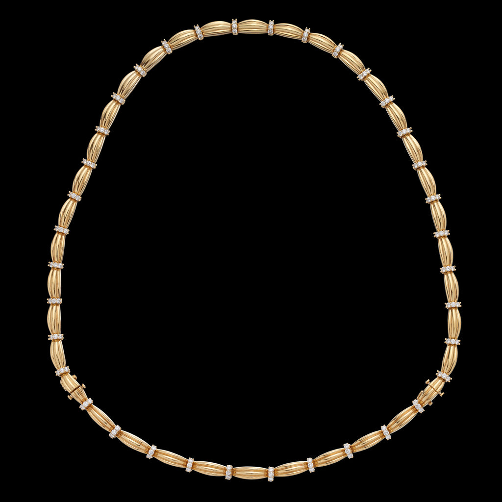 Tiffany & Co. 18k Gold Diamond Necklace & Bracelet Set