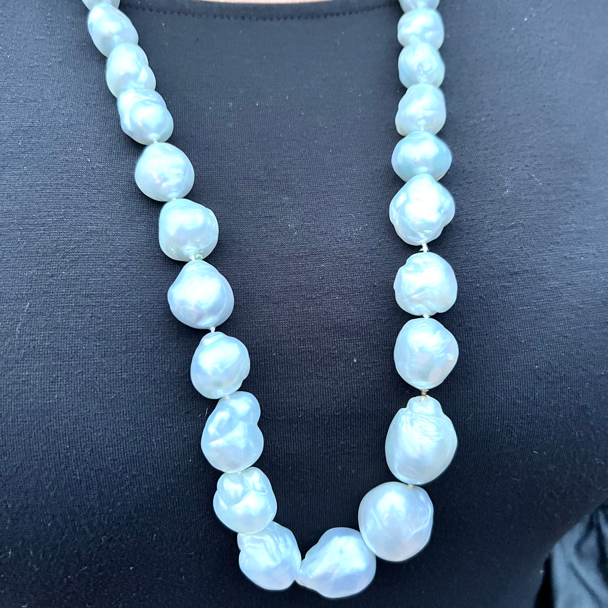 Magnificent Baroque South Sea Cultured Pearl & Diamond Necklace