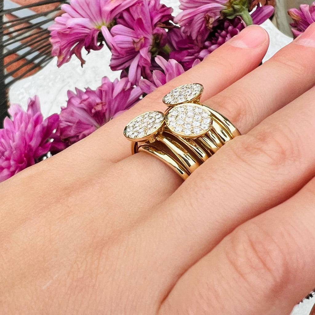 14k Yellow Gold and Diamond Ring