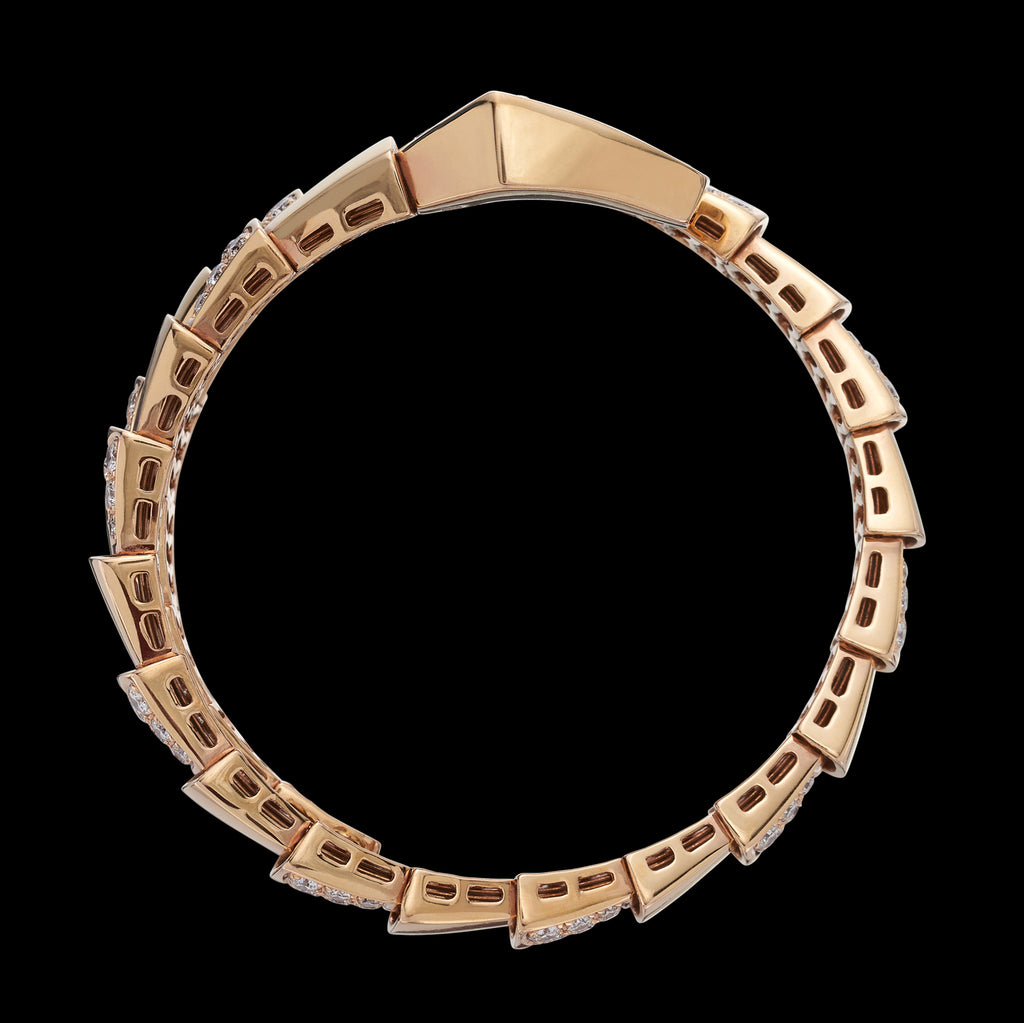 18k Rose Gold and Diamond Snake Bracelet
