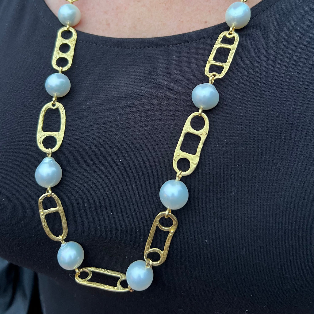 Denise Robergé 22k Gold and South Sea Cultured Pearl Necklace