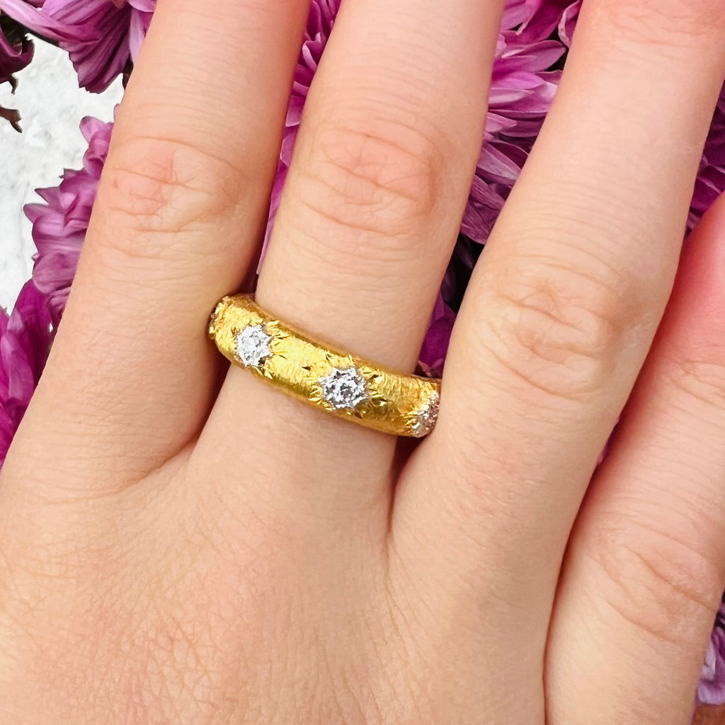 18k Two Tone Gold and Diamond Ring