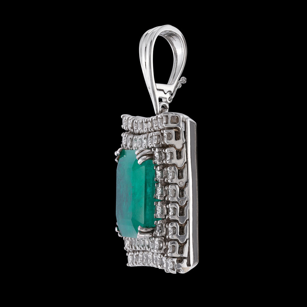 Estate Emerald & Diamond Pendant