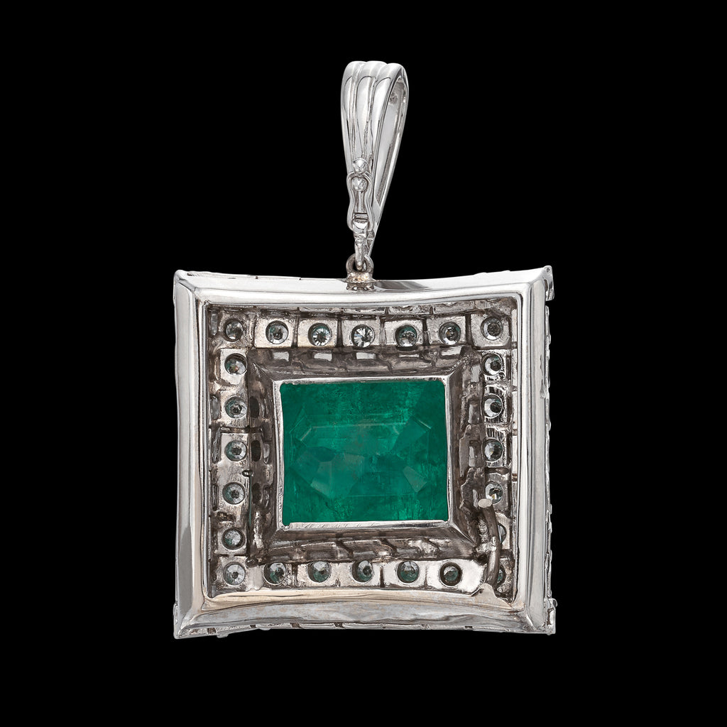 Estate Emerald & Diamond Pendant