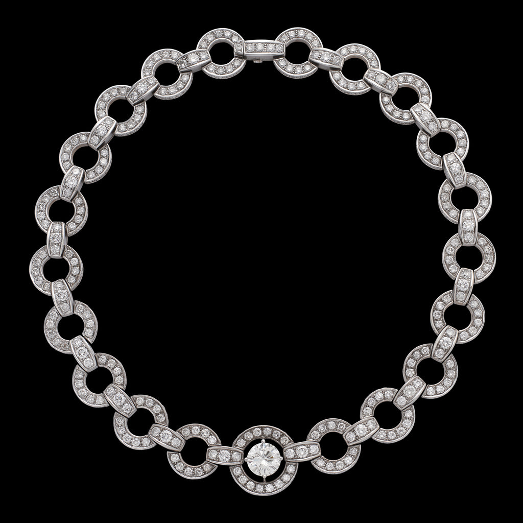 Striking 18k White Gold & Diamond Necklace