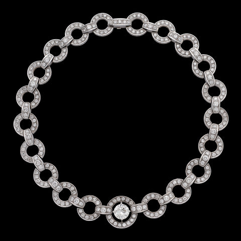 Striking 18k White Gold & Diamond Necklace
