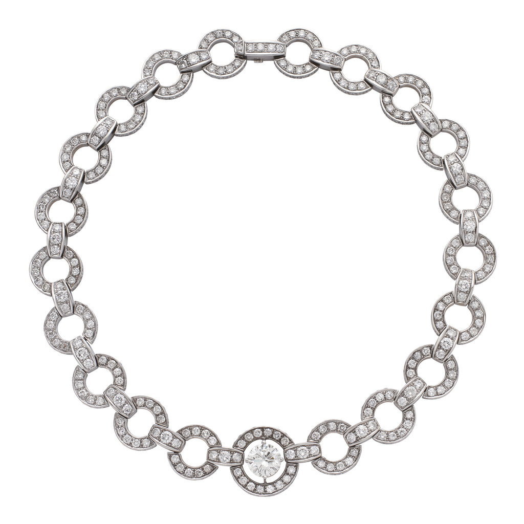Striking 18k White Gold & Diamond Necklace