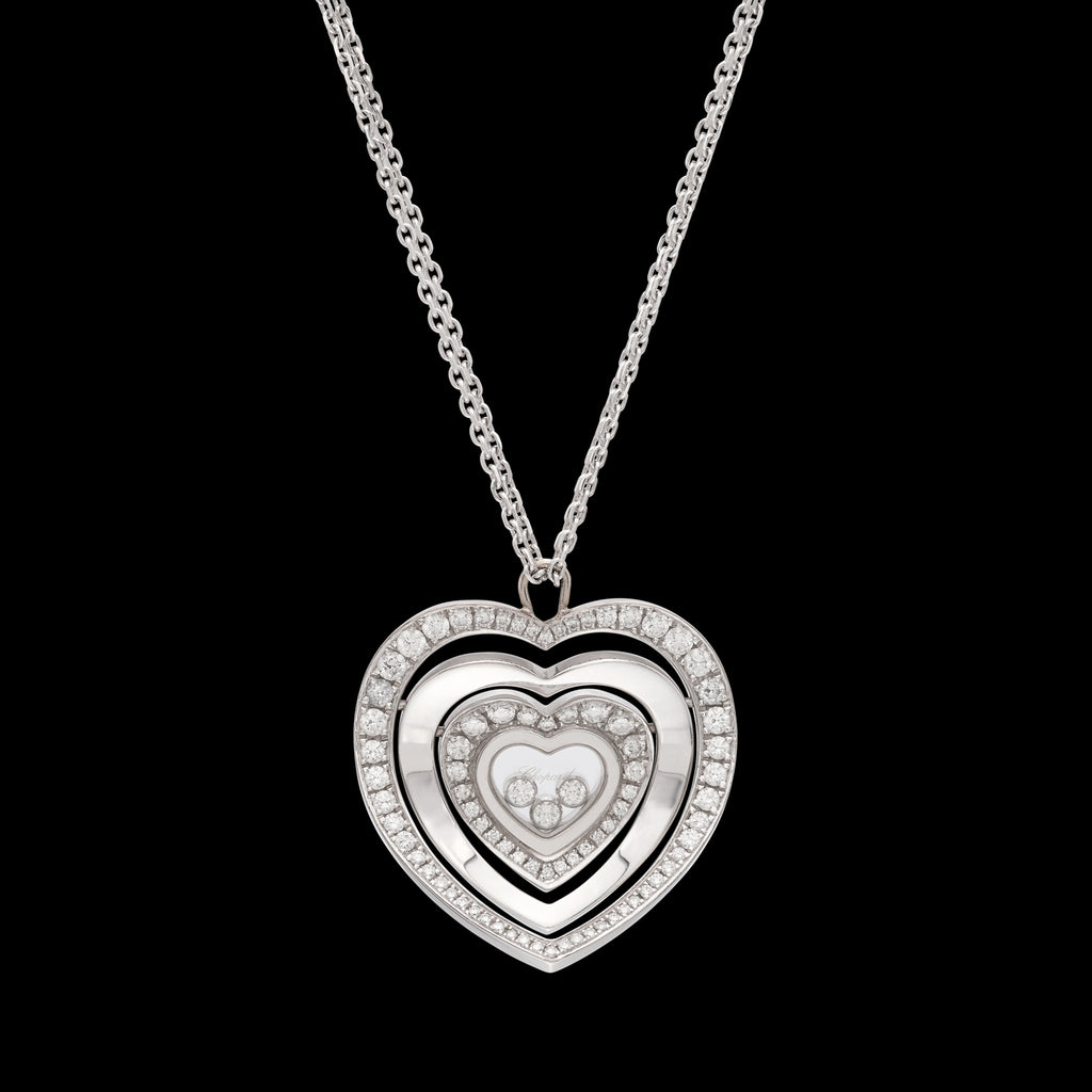 Chopard 18k White Gold Happy Diamonds Pendant Necklace Chopard 18k White Gold Happy Diamonds Pendant Necklace