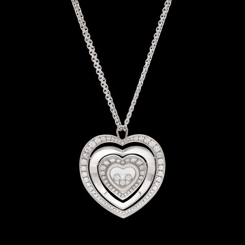 Chopard 18k White Gold Happy Diamonds Pendant Necklace