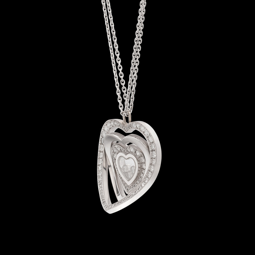 Chopard 18k White Gold Happy Diamonds Pendant Necklace