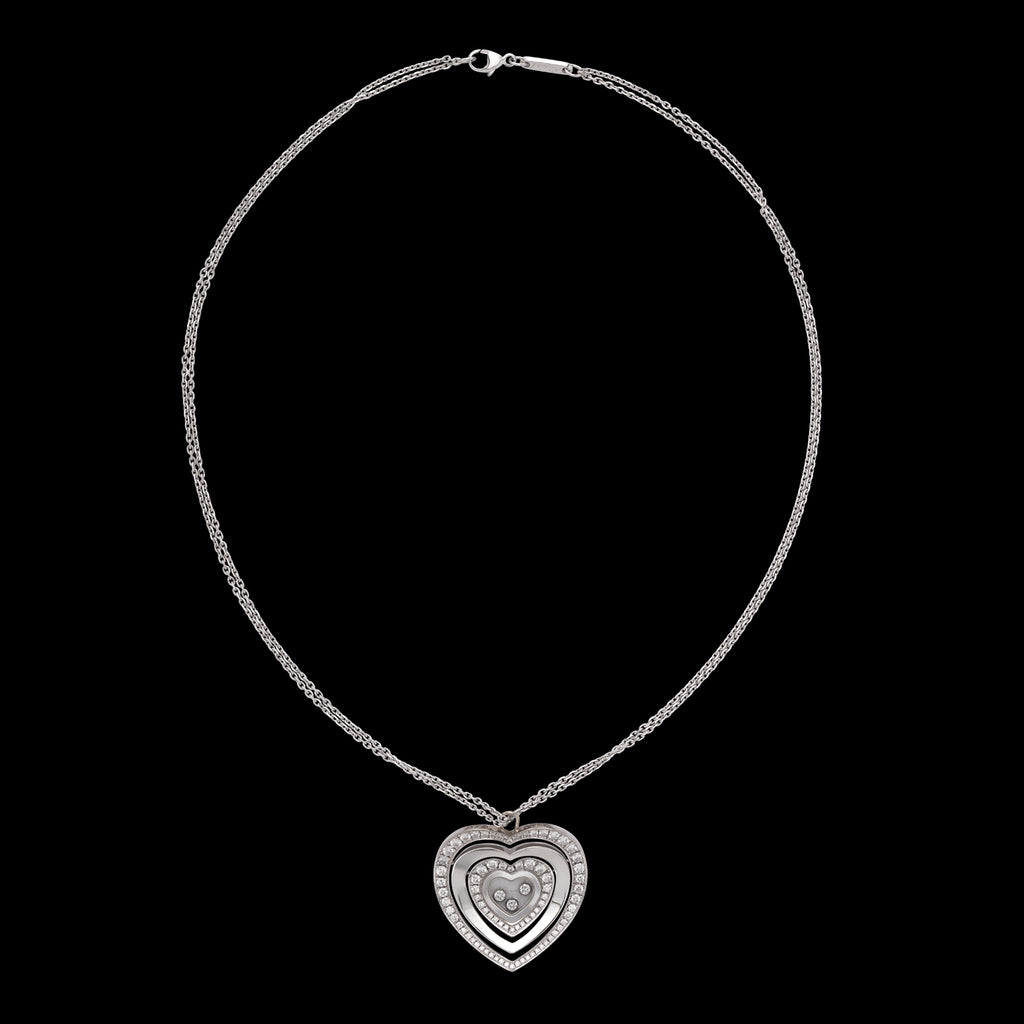 Chopard 18k White Gold Happy Diamonds Pendant Necklace