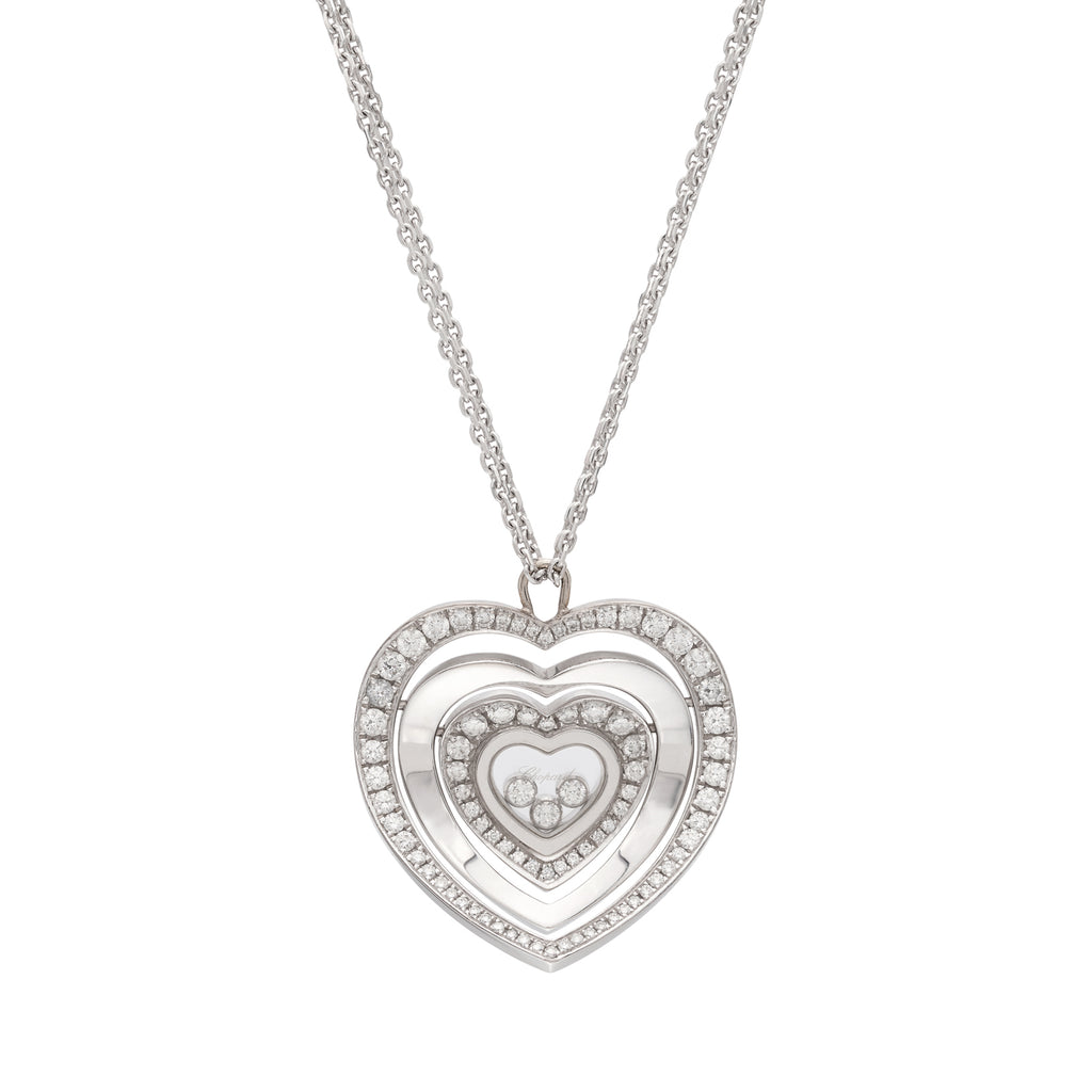Chopard 18k White Gold Happy Diamonds Pendant Necklace