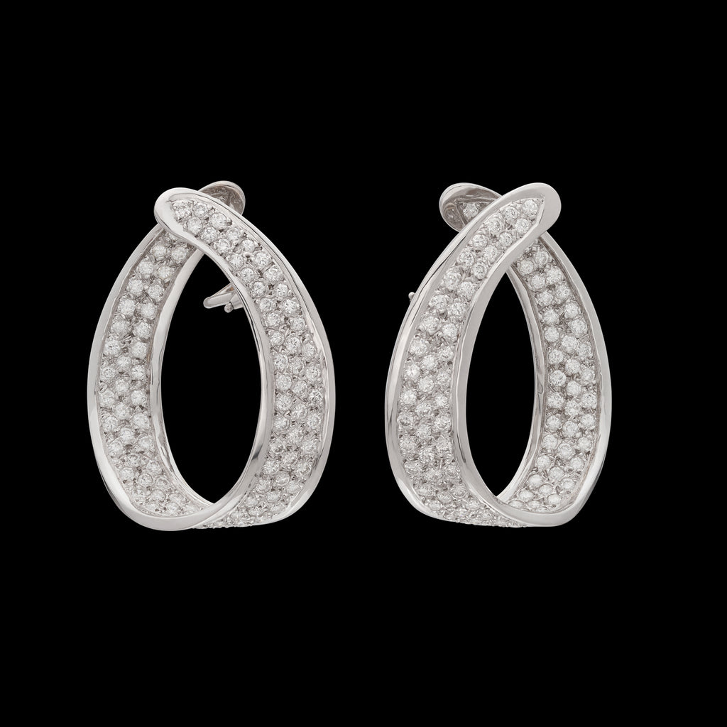 14k White Gold & Diamond Earrings