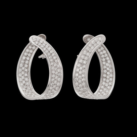 14k White Gold & Diamond Earrings