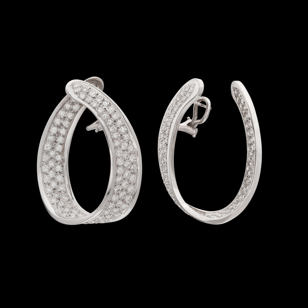 14k White Gold & Diamond Earrings