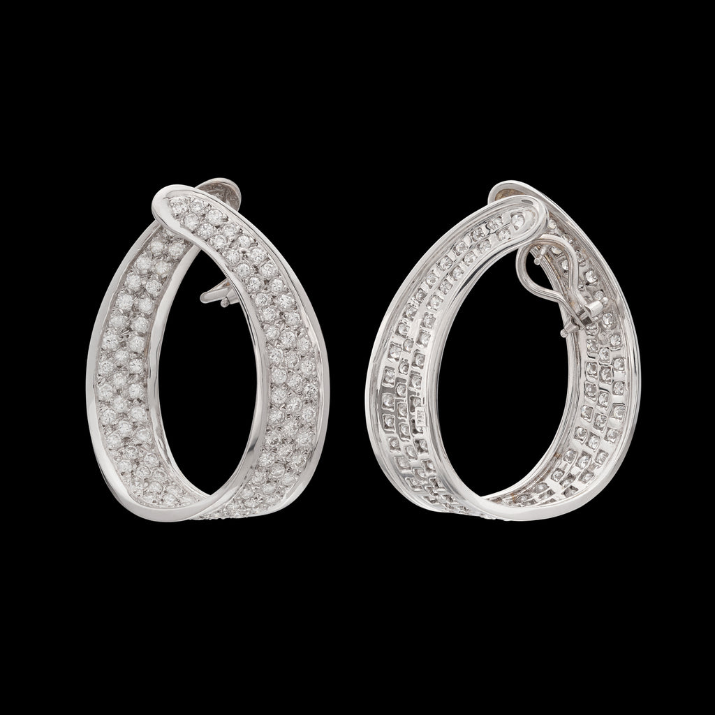 14k White Gold & Diamond Earrings