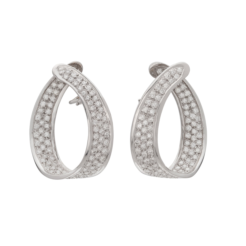 14k White Gold & Diamond Earrings