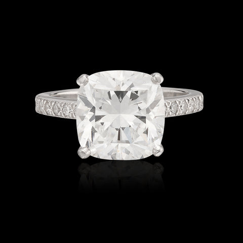 Breathtaking Tiffany & Co. 4.08ct Cushion Cut Diamond Ring
