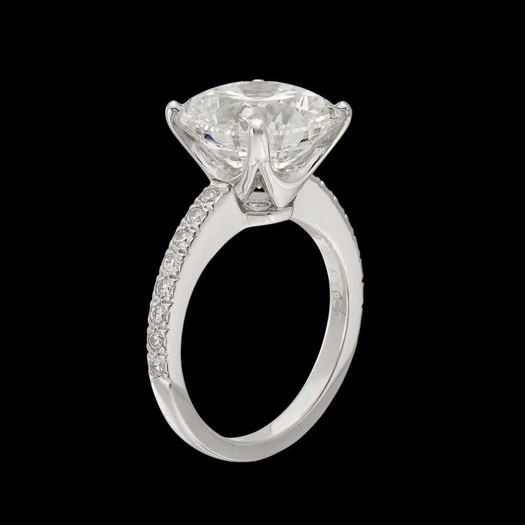 Breathtaking Tiffany & Co. 4.08ct Cushion Cut Diamond Ring
