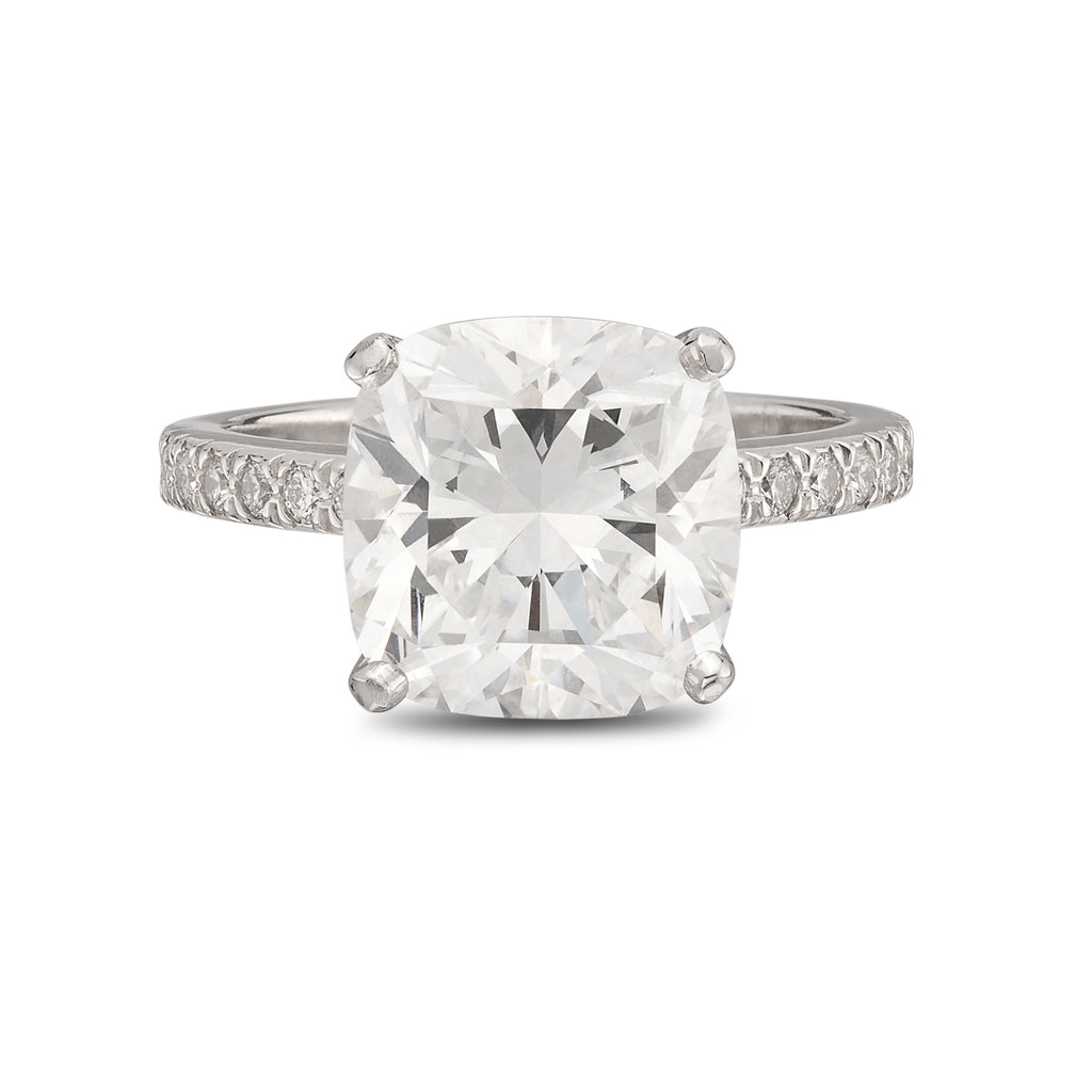 Breathtaking Tiffany & Co. 4.08ct Cushion Cut Diamond Ring