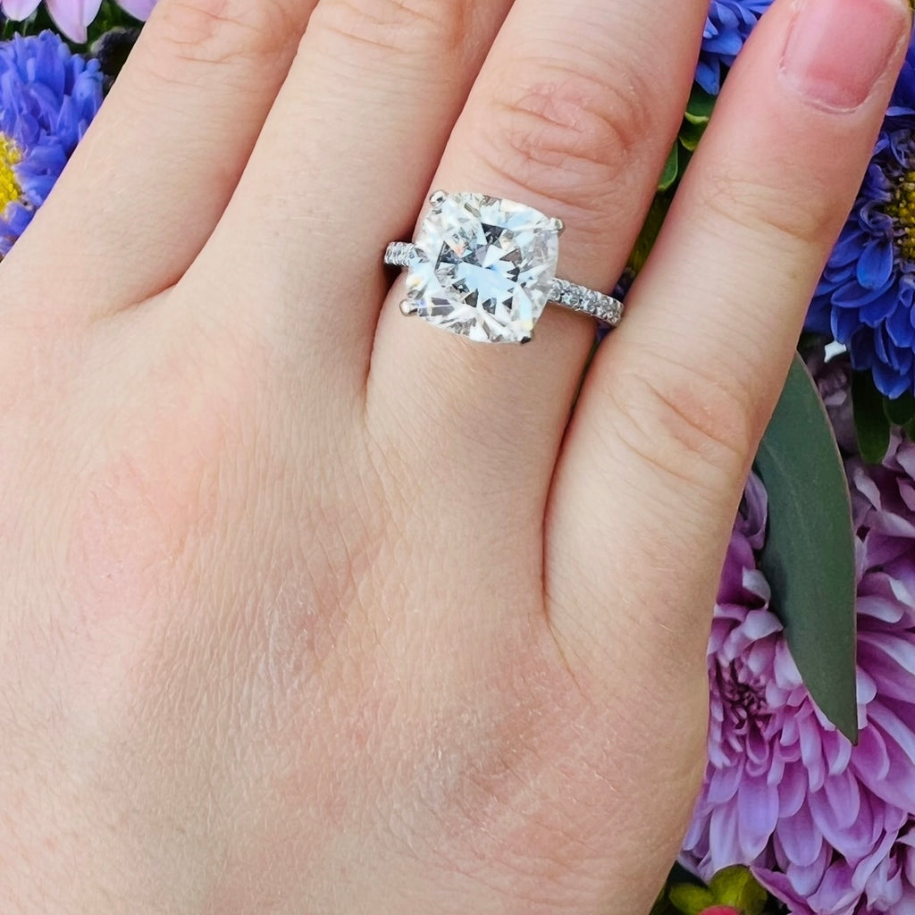 Breathtaking Tiffany & Co. 4.08ct Cushion Cut Diamond Ring