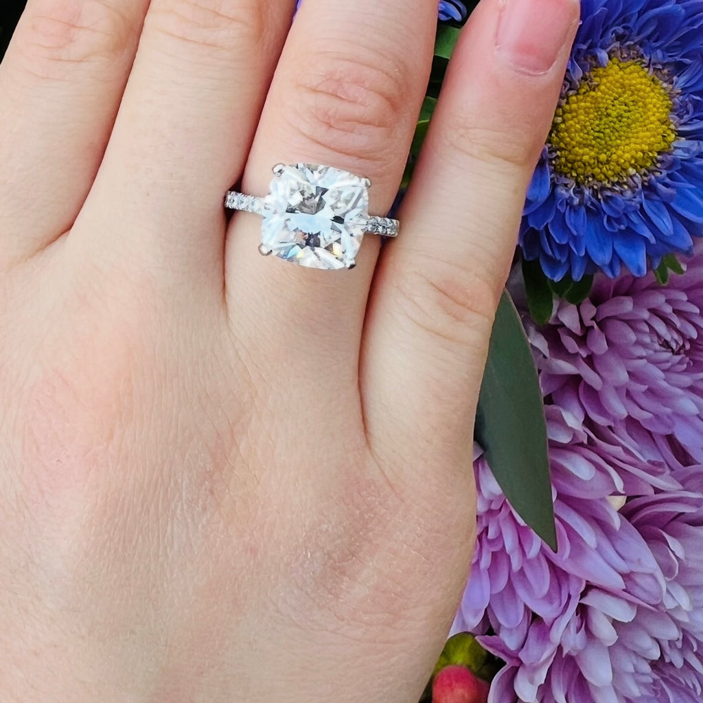 Breathtaking Tiffany & Co. 4.08ct Cushion Cut Diamond Ring