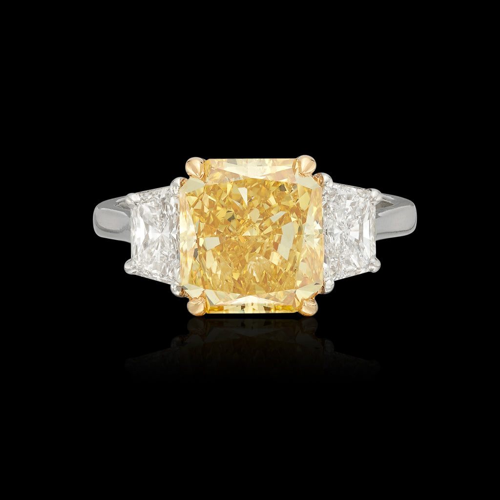 Phenomenal Bulgari Fancy Vivid Yellow Diamond Ring