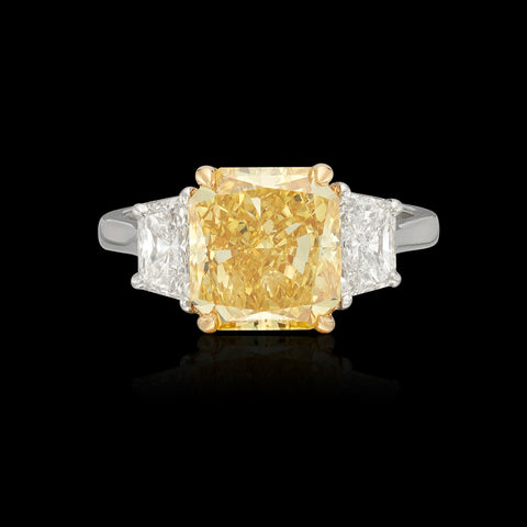 Phenomenal Bulgari Fancy Vivid Yellow Diamond Ring