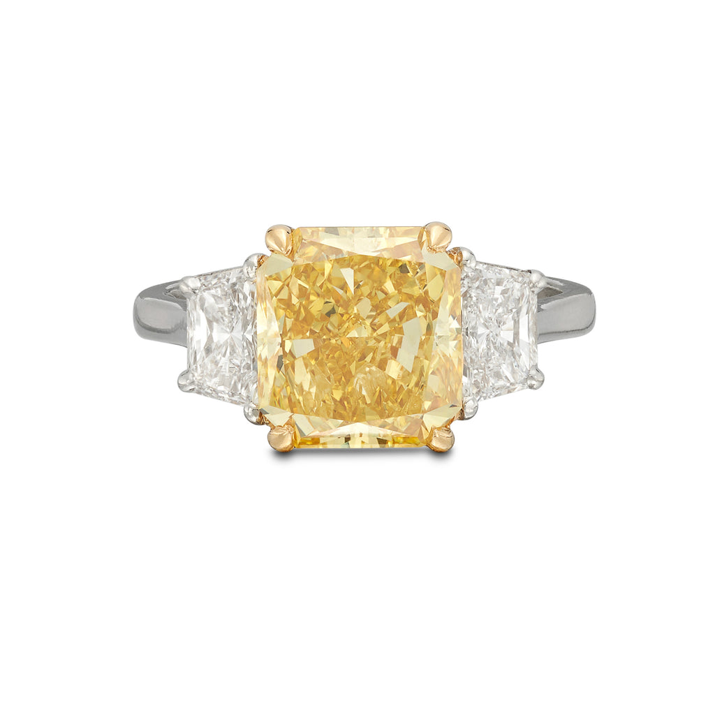Phenomenal Bulgari Fancy Vivid Yellow Diamond Ring