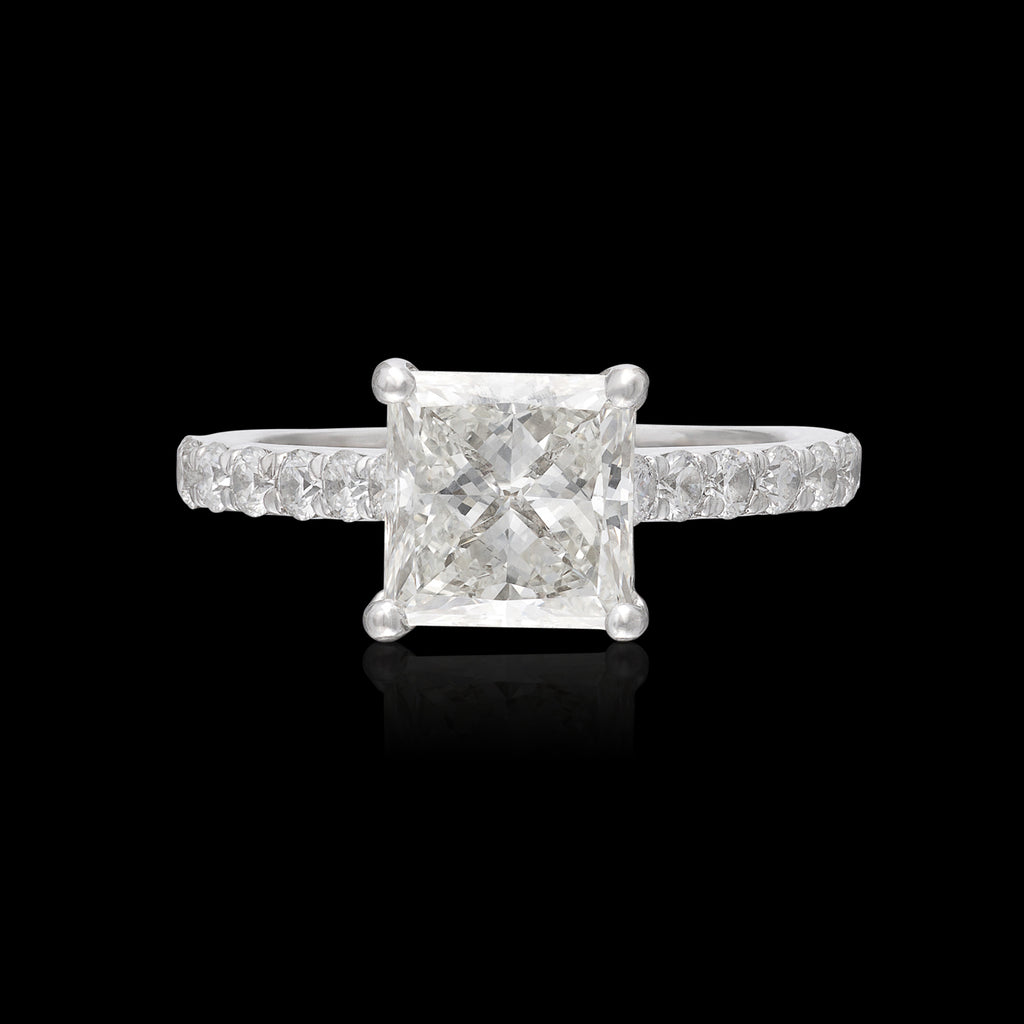 Impressive 1.89ct GIA Princess Cut Diamond Ring