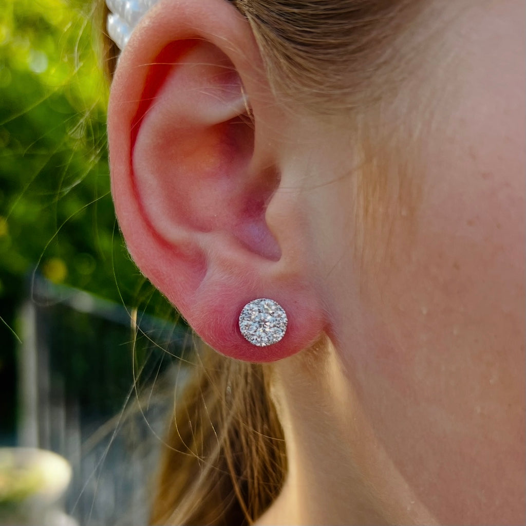 White Gold Pearl & Diamond Drop Earrings