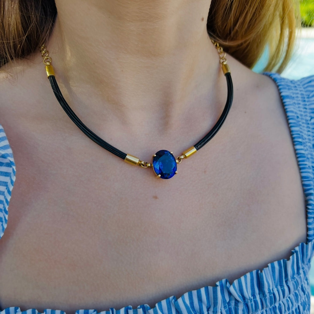 Yellow Gold 16 carat Tanzanite Necklace