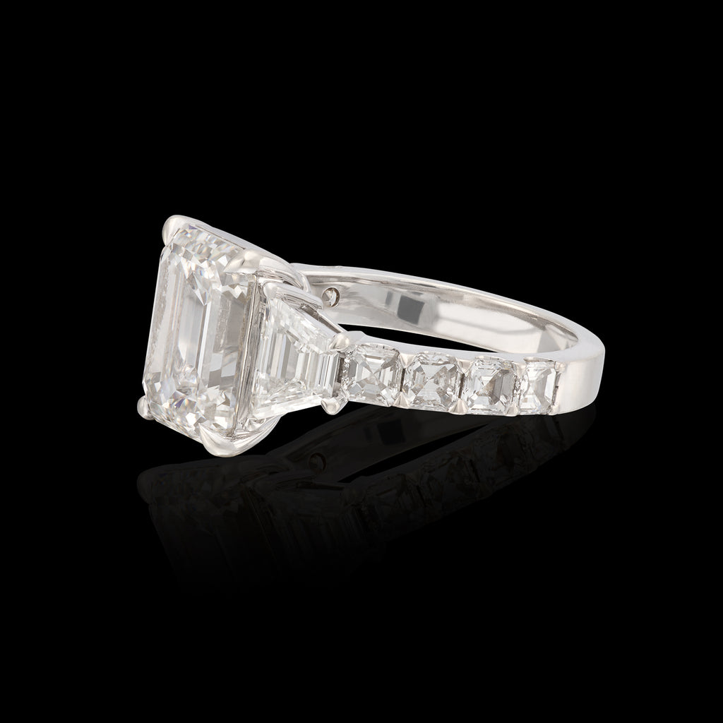 Extraordinary GIA 5.01ct Emerald Cut Diamond Ring