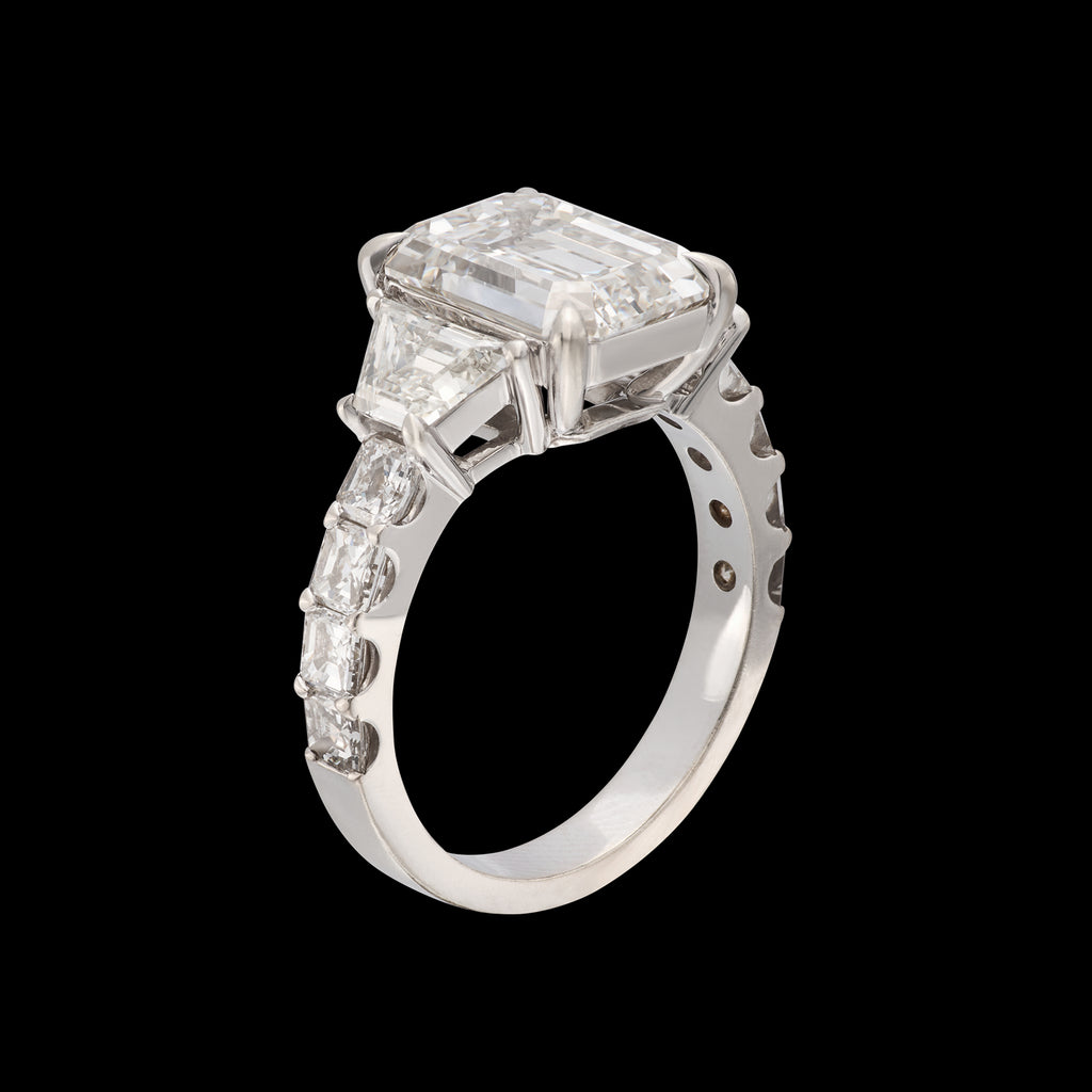 Extraordinary GIA 5.01ct Emerald Cut Diamond Ring