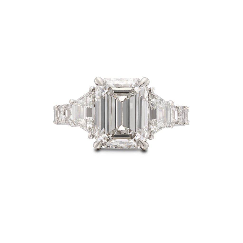 Extraordinary GIA 5.01ct Emerald Cut Diamond Ring