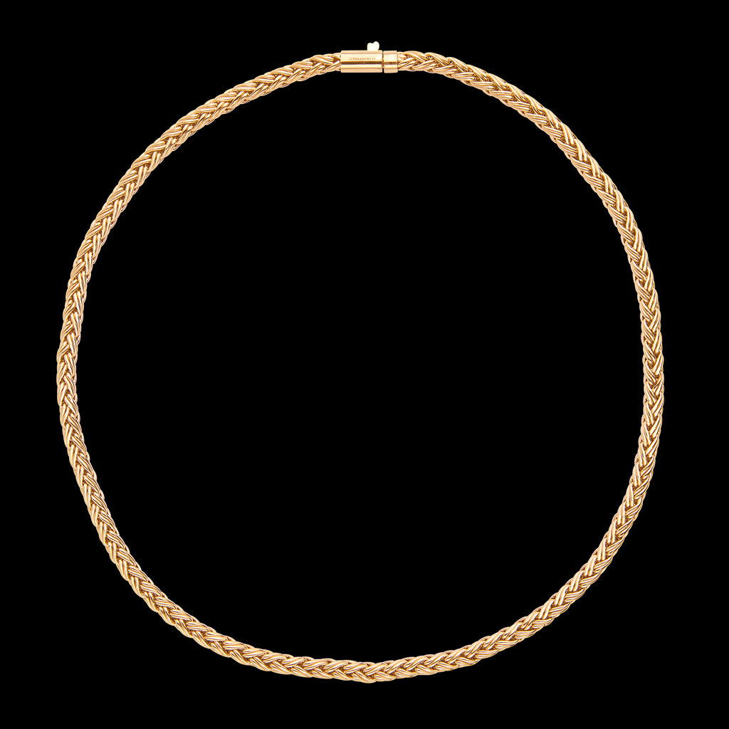 Tiffany & Co. 18k Gold Woven Wheat Chain Necklace