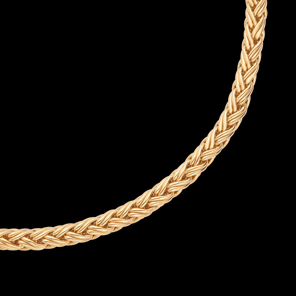 Tiffany & Co. 18k Gold Woven Wheat Chain Necklace