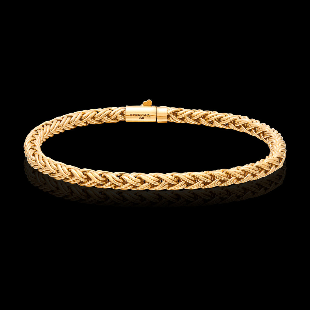 Tiffany & Co. 18k Gold Woven Wheat Chain Bracelet